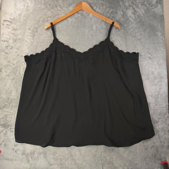torrid Tops - Torrid Women's 3X Black Sophie Georgette Cami TankTop Scallop Eyelet Trim Blouse